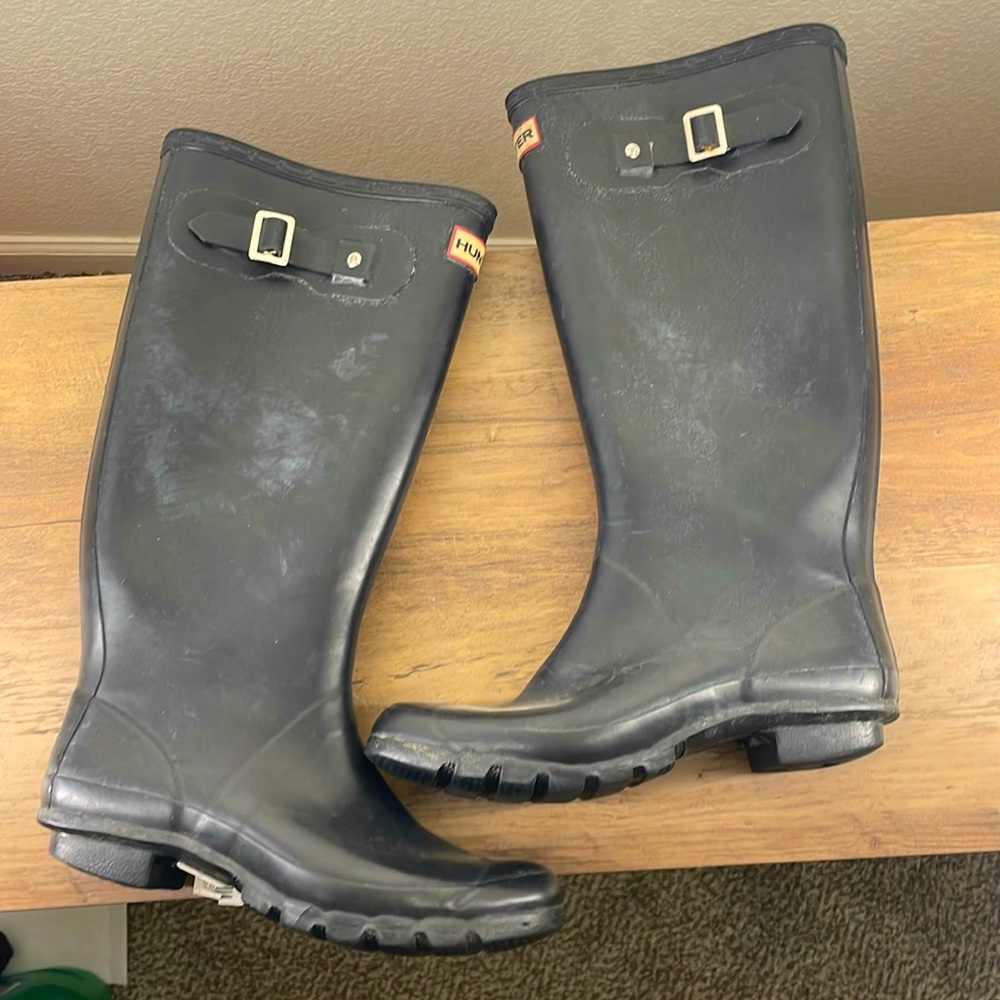 Hunter Black Knee-High Rain Boots